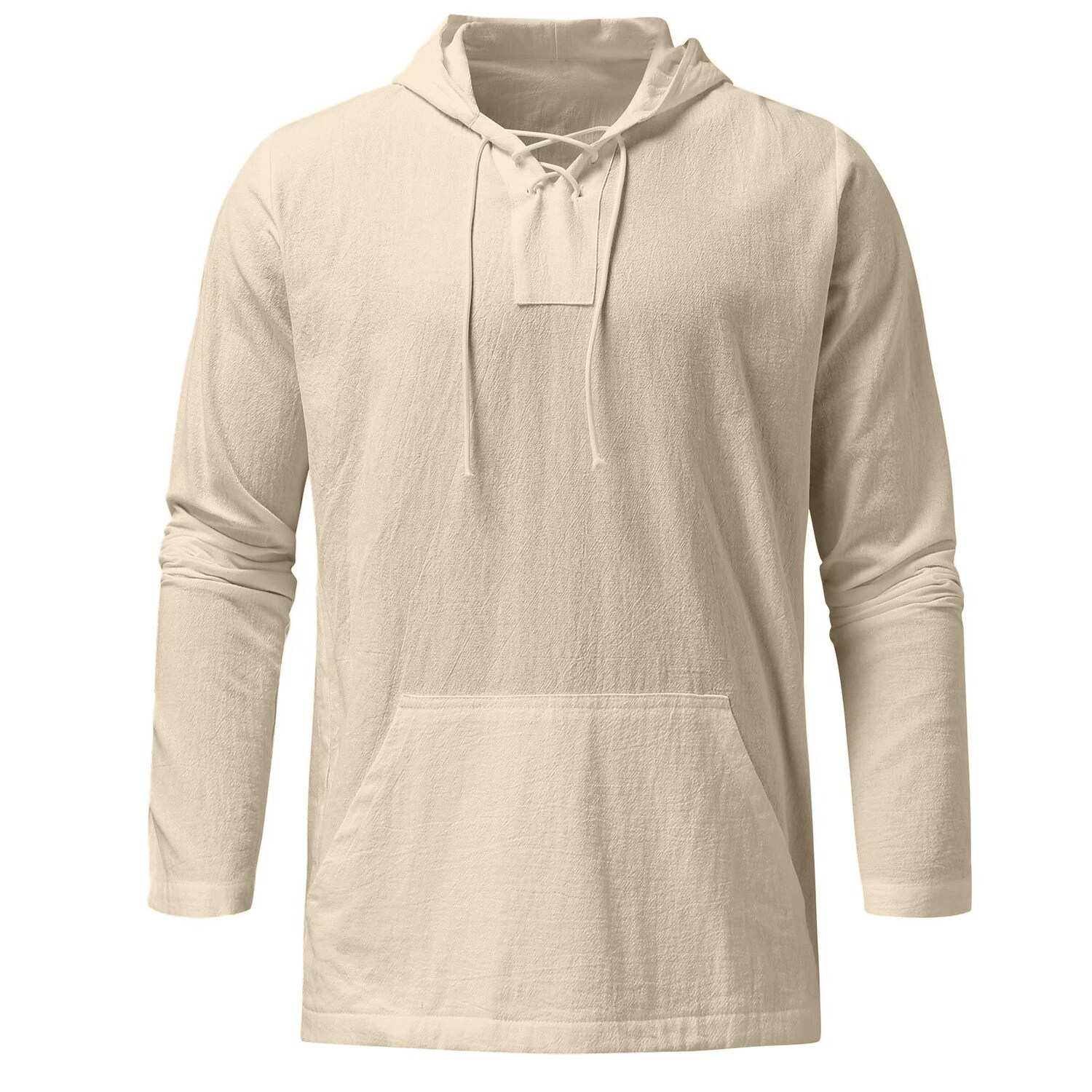 Men's Shirt Solid Color Hooded Street Casual Long Sleeve Tops Fashion Classic Comfortable 