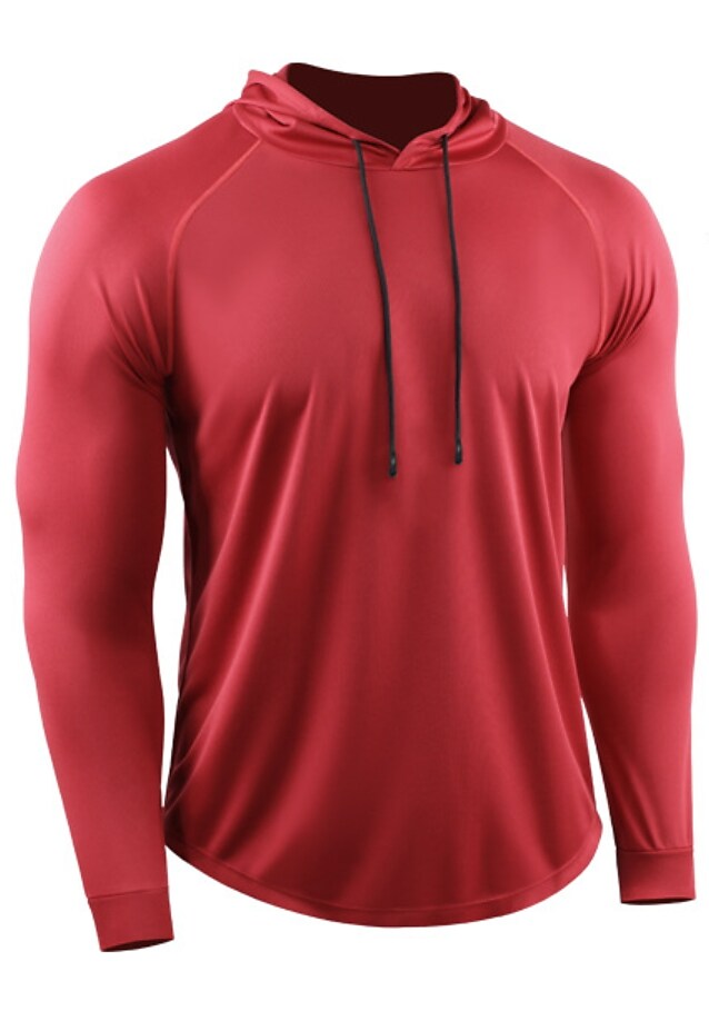 Men's Casual Solid Color Hooded Long Sleeve Basic Sweatshirt