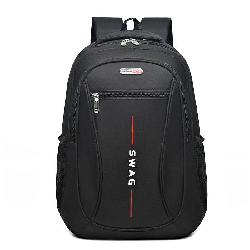 Men's Backpack School Bag Bookbag Commuter Backpack School Daily Solid Color Oxford Cloth Large Capacity Breathable Lightweight Zipper Black Blue Grey