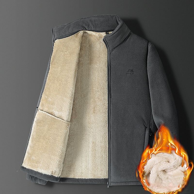 Men's Casual Lamb Velvet Thickening Polar Fleece Warm Jacket