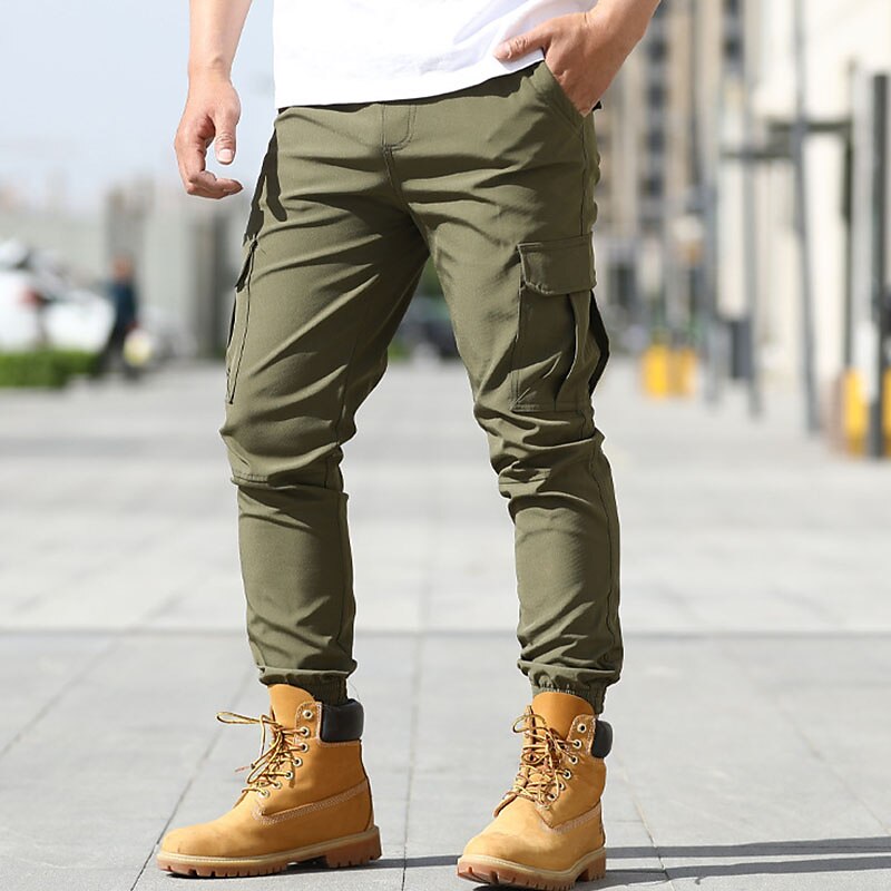 Men's Cargo Trousers Joggers Pocket Plain Comfort Breathable Outdoor Daily Going out Fashion Casual Pants 