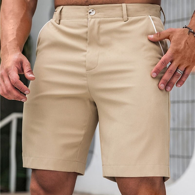 Men's Chino Bermuda Work Shorts Pocket Straight Leg Plain Comfort Short Formal Work Casual 100% Cotton Stylish 