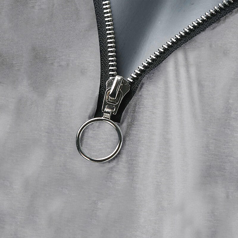 Men's Muscle Solid Color V-neck Zipper Long-sleeved T-shirt