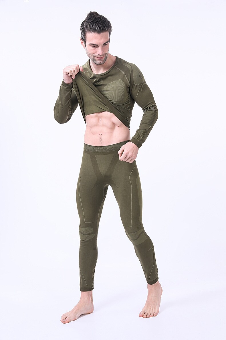 Men's Sport Long Sleeve Quick Dry Breathable Elastic Two Piece