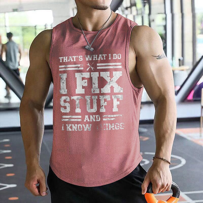 Men's Workout Tank Top Running  Sleeveless Top Athletic Breathable Moisture Wicking Soft Hiking Walking Sportswear