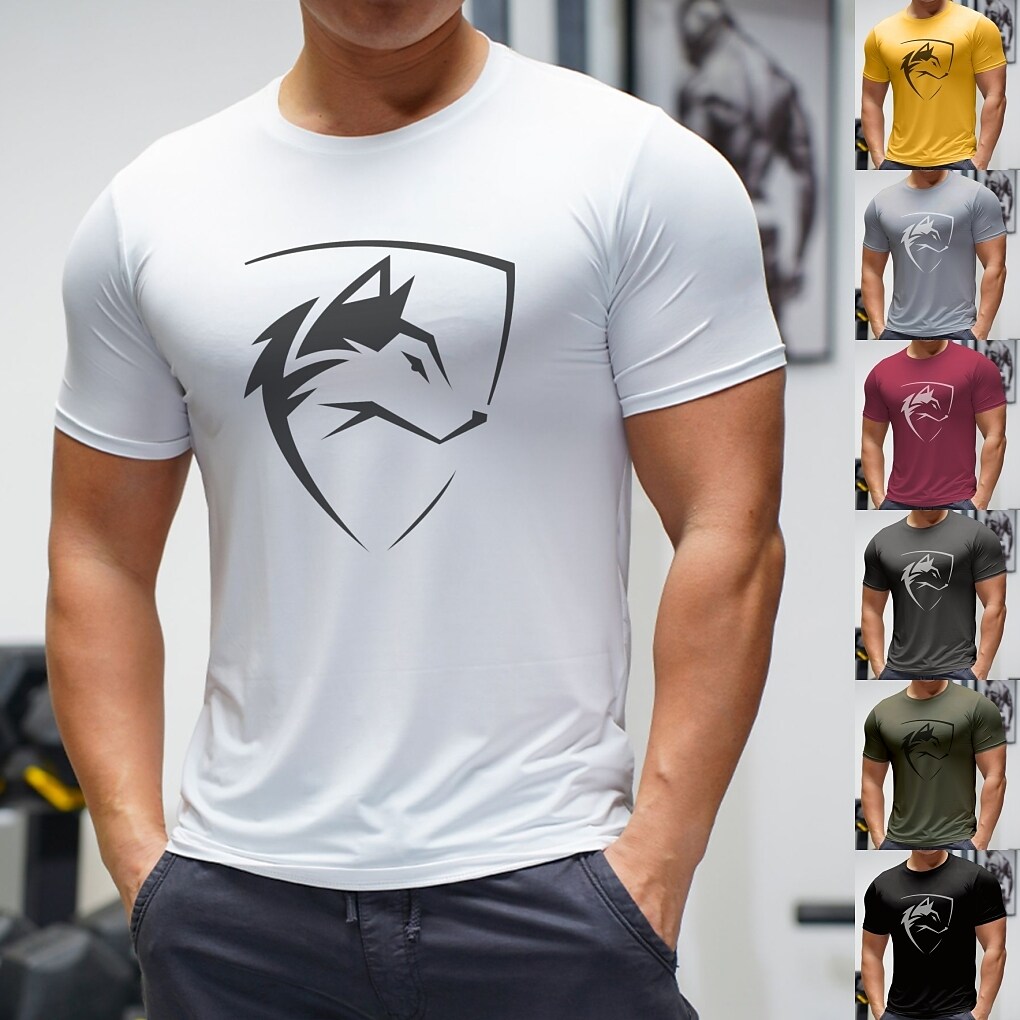 Men's Workout Running Shirt Short Sleeve Tee Athletic Athleisure Breathable Moisture Wicking Soft Fitness Gym Sportswear 