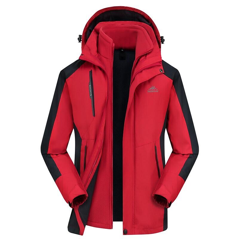 Men's Two Piece Suit  Hiking 3-in-1 Jackets Waterproof Hiking Jacket Rain Jacket   Thermal Warm Waterproof Windproof Breathable Winter Jacket Trench Coat Hunting 
