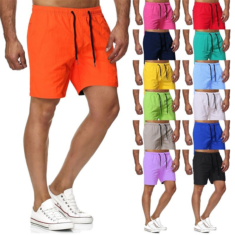 Men's Pocket Drawstring Solid Colored Comfort Wearable Knee Length Cas