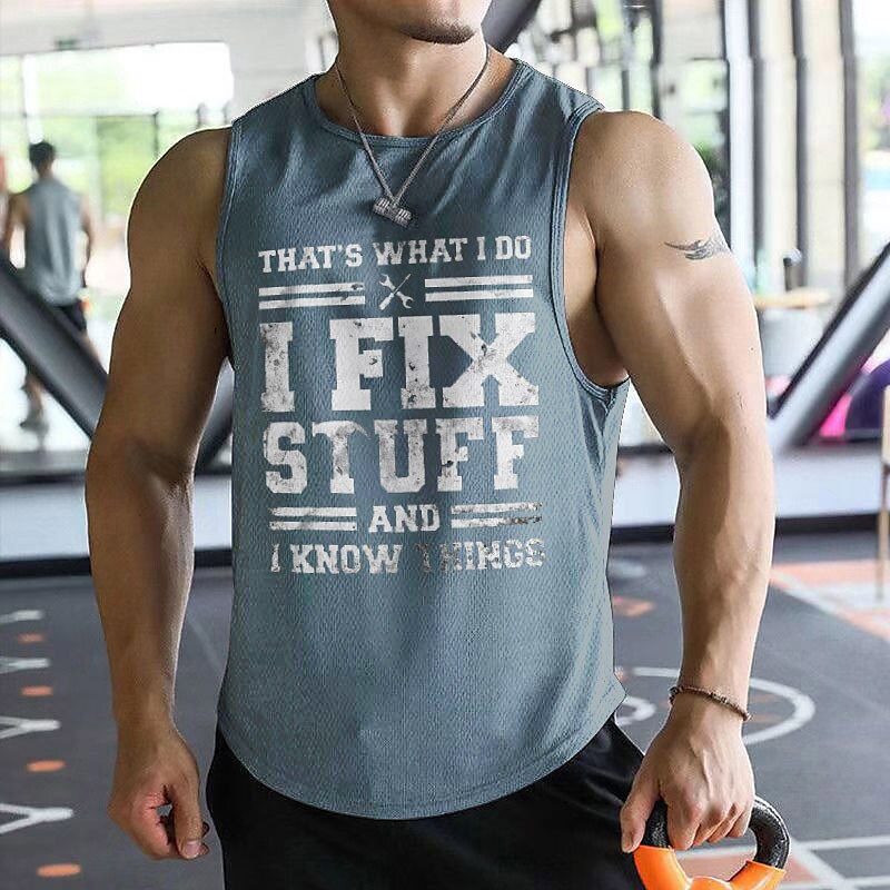 Men's Workout Tank Top Running  Sleeveless Top Athletic Breathable Moisture Wicking Soft Hiking Walking Sportswear