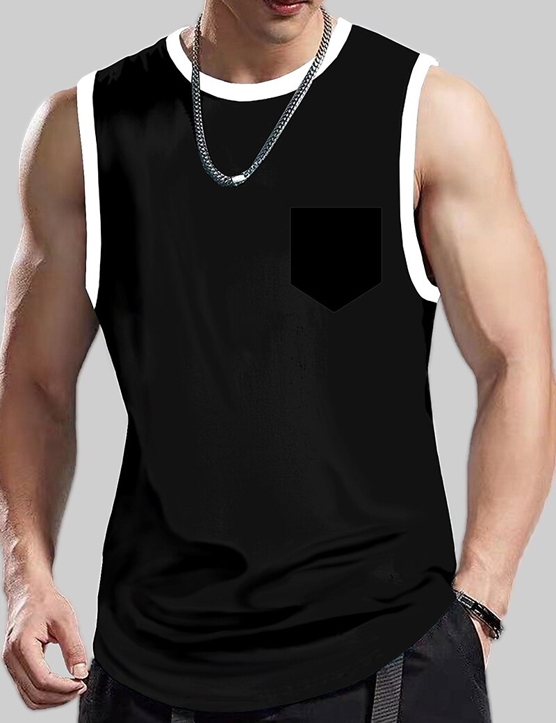 Men's Outdoor Muscle Fit Fashion Breathable Soft Plain Sleeveless Tank Top