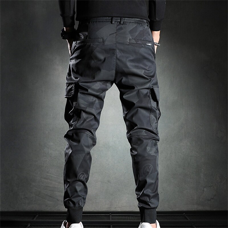 Men's Casual Elastic Waist Camouflage Comfort Pocket Cargo Pants