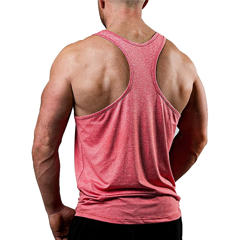 Men's Tank Top Vest Sleeveless Shirt Plain Crew Neck Outdoor Street
