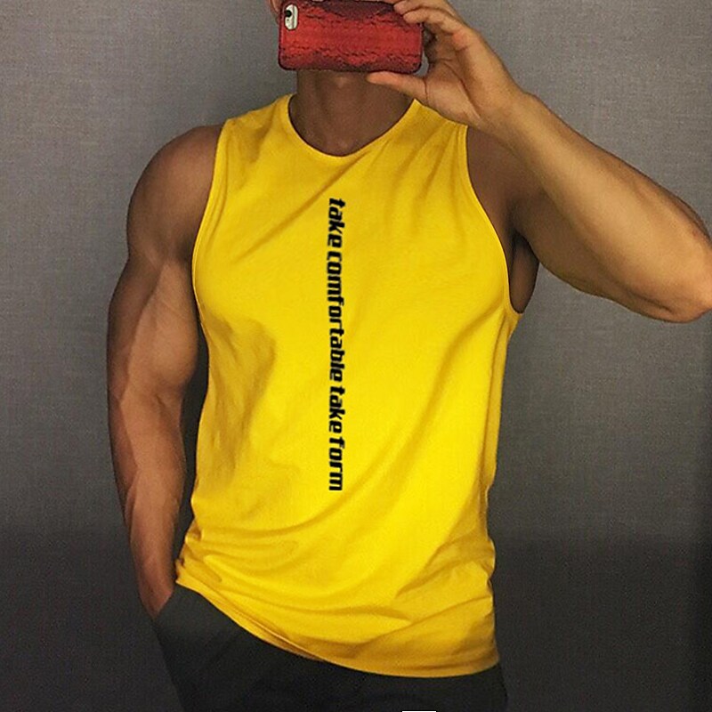Men's Muscle Sleeveless Vest Men's Quick-drying Sports Loose Short-sleeved T-shirt Fitness Top