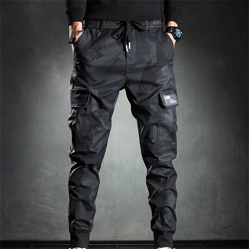 Men's Casual Elastic Waist Camouflage Comfort Pocket Cargo Pants