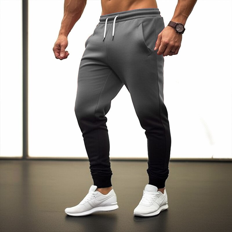 Men's Sweatpants Trousers Drawstring Elastic Waist Elastic Cuff Color Block Comfort Breathable Casual Daily Sports Joggers 