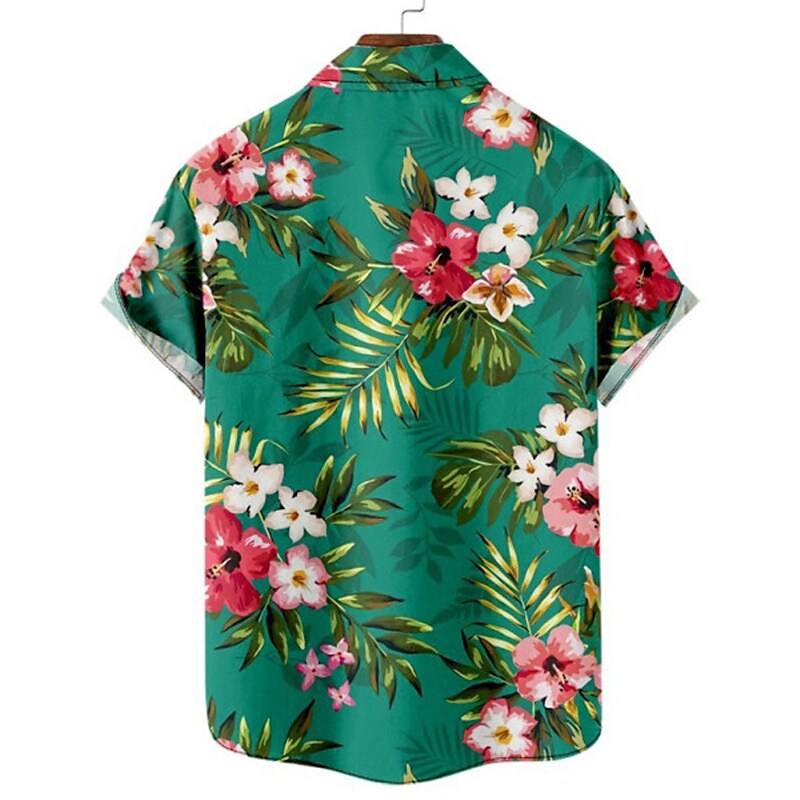 Men's Shirt Graphic Shirt Aloha Shirt Leopard Floral Scenery Turndown