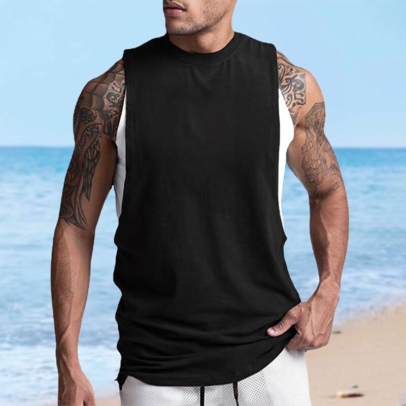Men's Tank Top Undershirt Sleeveless Shirt Plain Crew Neck Outdoor Going out Sleeveless Designer Muscle Vest Top