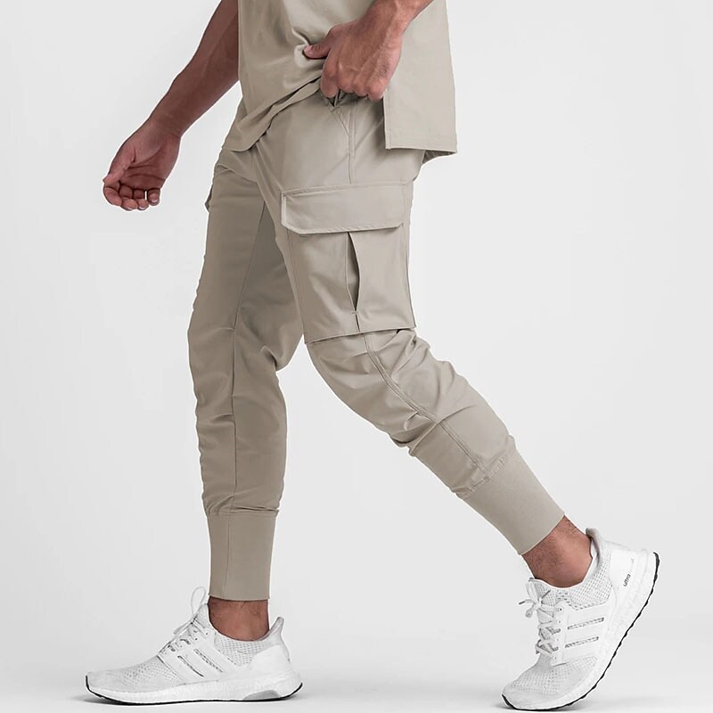Men's Pants Trousers Flap Pocket Plain Comfort Breathable Outdoor Going out Fashion Streetwear