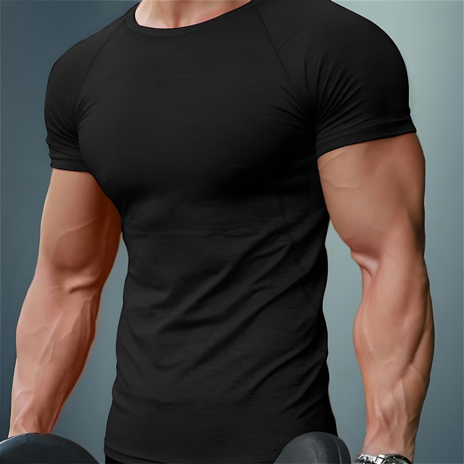 Men's T shirt Muscle Shirt Plain Crew Neck Casual Holiday Short Sleeve Clothing Apparel Cotton Sports Lightweight Top