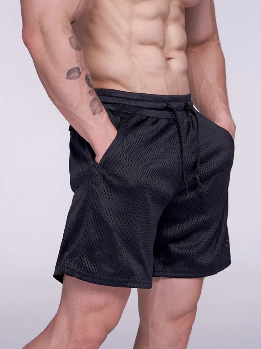 Men's Basketball Gym Shorts Drawstring Athletic Breathable Quick Dry Moisture Wicking Fitness Running Sportswear 