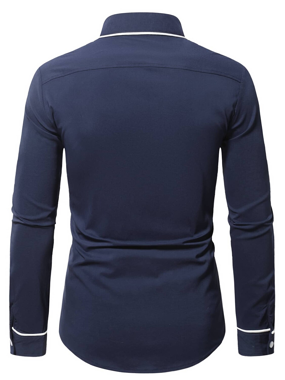 Men's Outdoor Casual Fashion Vacation Breathable Comfortable Light Plain Lapel Long Sleeve Shirt