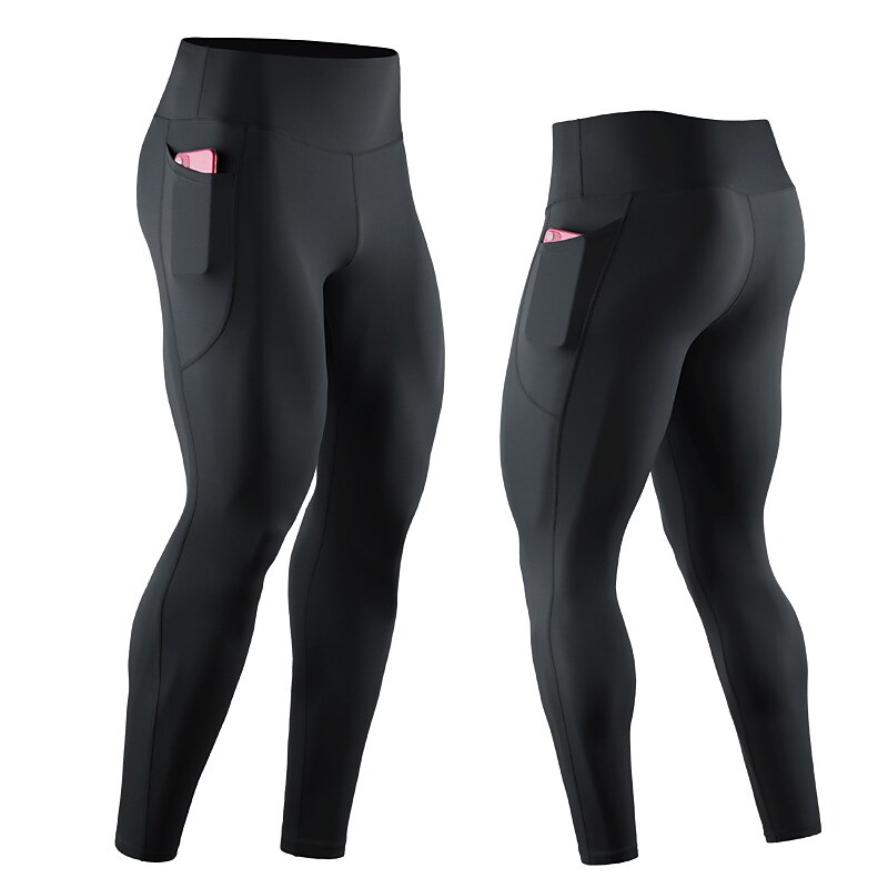 Men's Running Tights Leggings Side Pockets with Phone Pocket Athletic