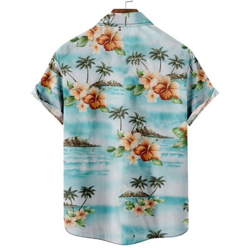 Men's Shirt Graphic Shirt Aloha Shirt Leopard Floral Scenery Turndown