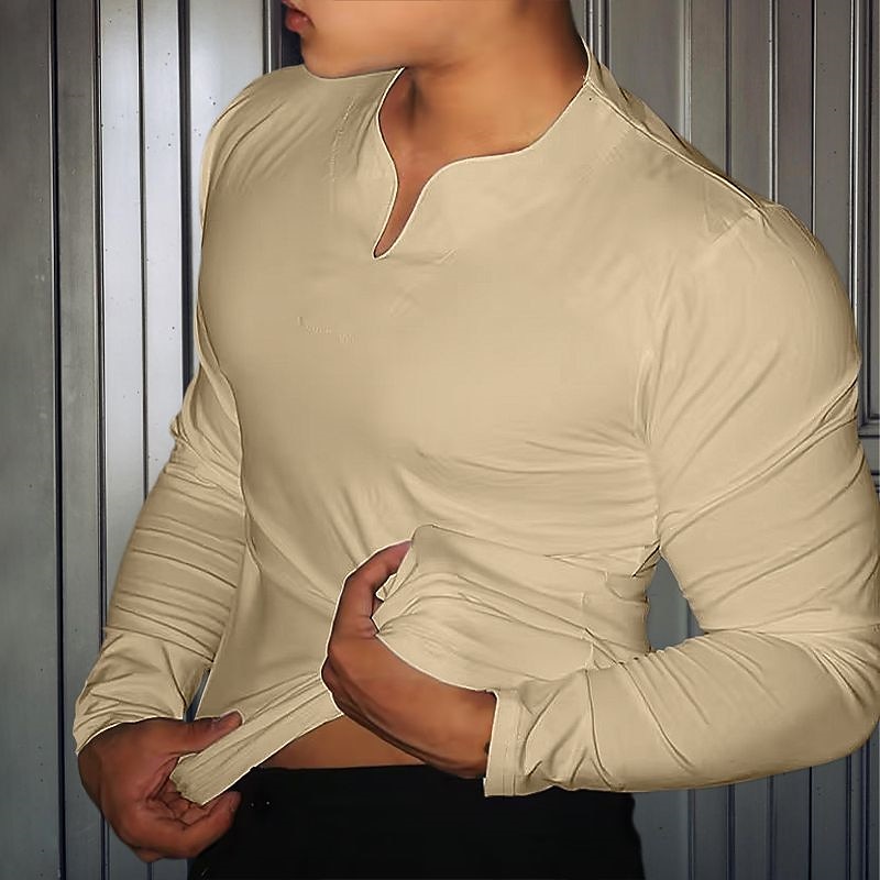 Men's T shirt Tee Tee Top Plain V Neck Street Vacation Short Sleeves Clothing Apparel Fashion Designer Basic Top