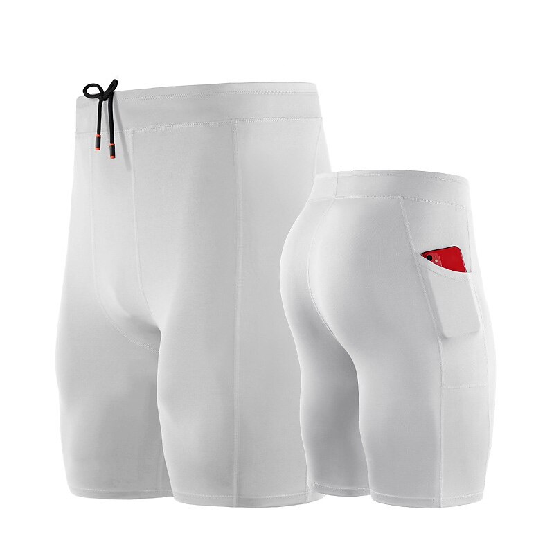 Men's Running Tight Compression Shorts Drawstring with Phone Pocket  Athletic Breathable Quick Dry Moisture Wicking Yoga Marathon Running Sportswear