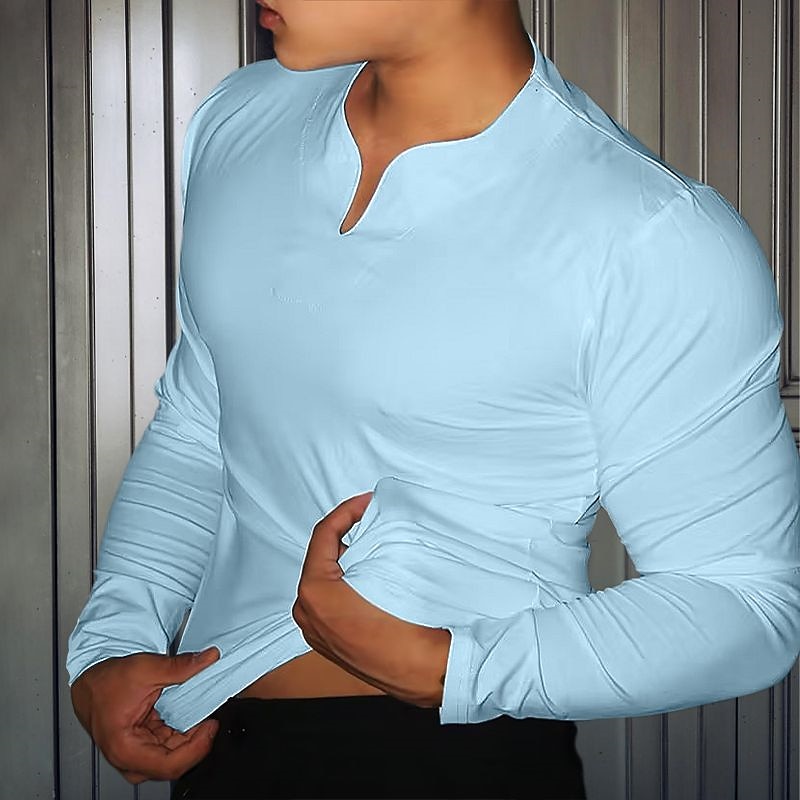 Men's T shirt Tee Tee Top Plain V Neck Street Vacation Short Sleeves Clothing Apparel Fashion Designer Basic Top