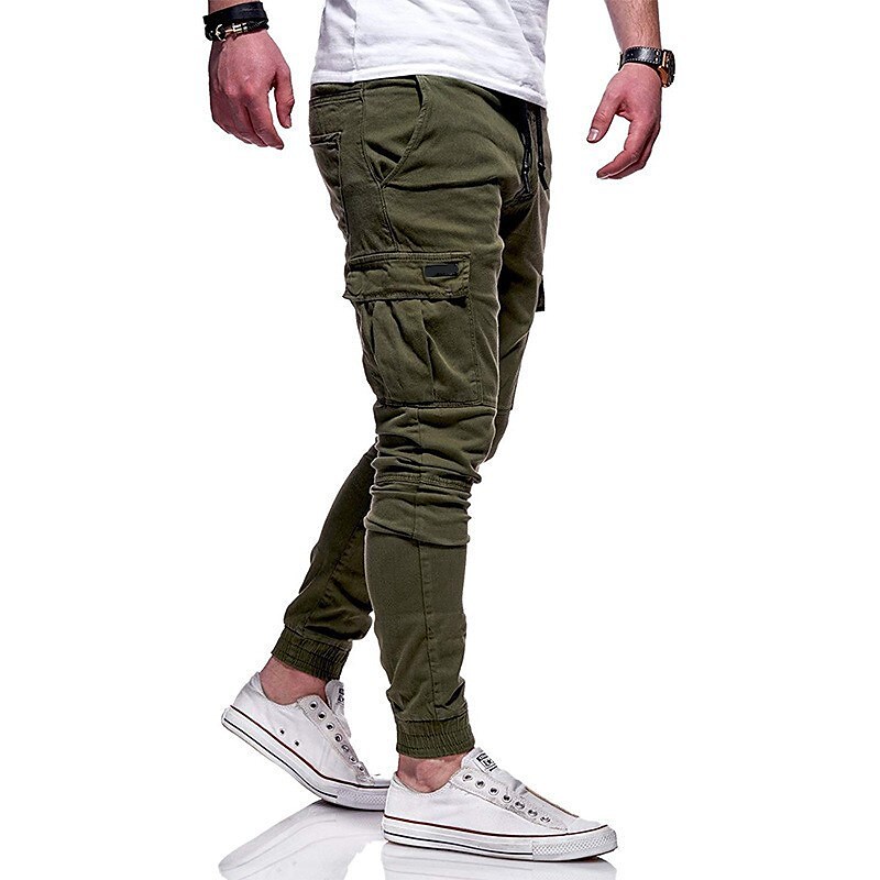 Men's Casual Outdoor Solid Color Work Classic Pocket Sweatpants