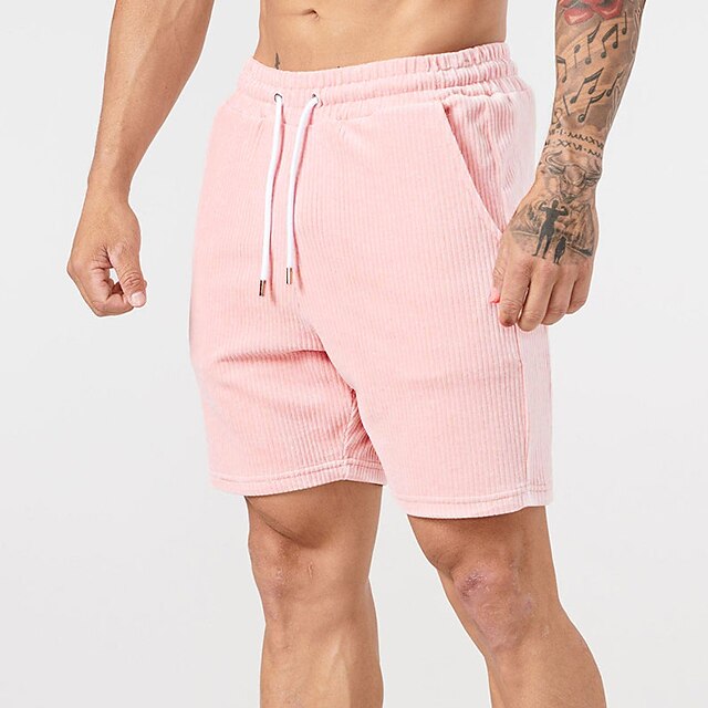 Men's Fitness Outdoor Runing Sport Casual Pocket Drawstring Lightweight Pattern Print Shorts