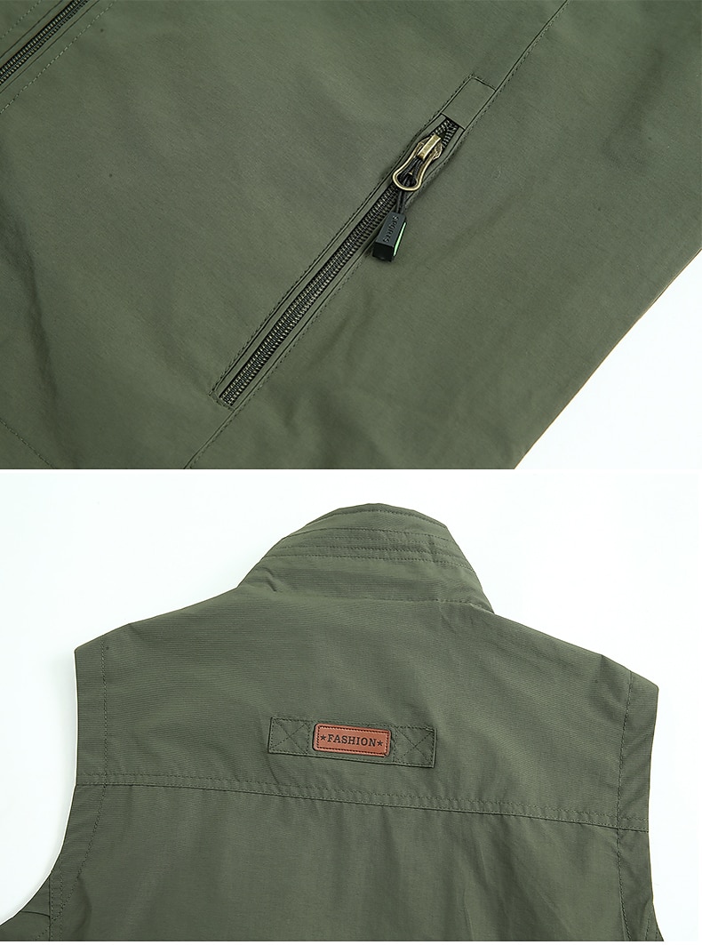 Men's Fishing Vest Hiking Vest Sleeveless Jacket Top Outdoor Waterproof Windproof Breathable Quick Dry  Fishing Climbing / Lightweight / Multi Pockets