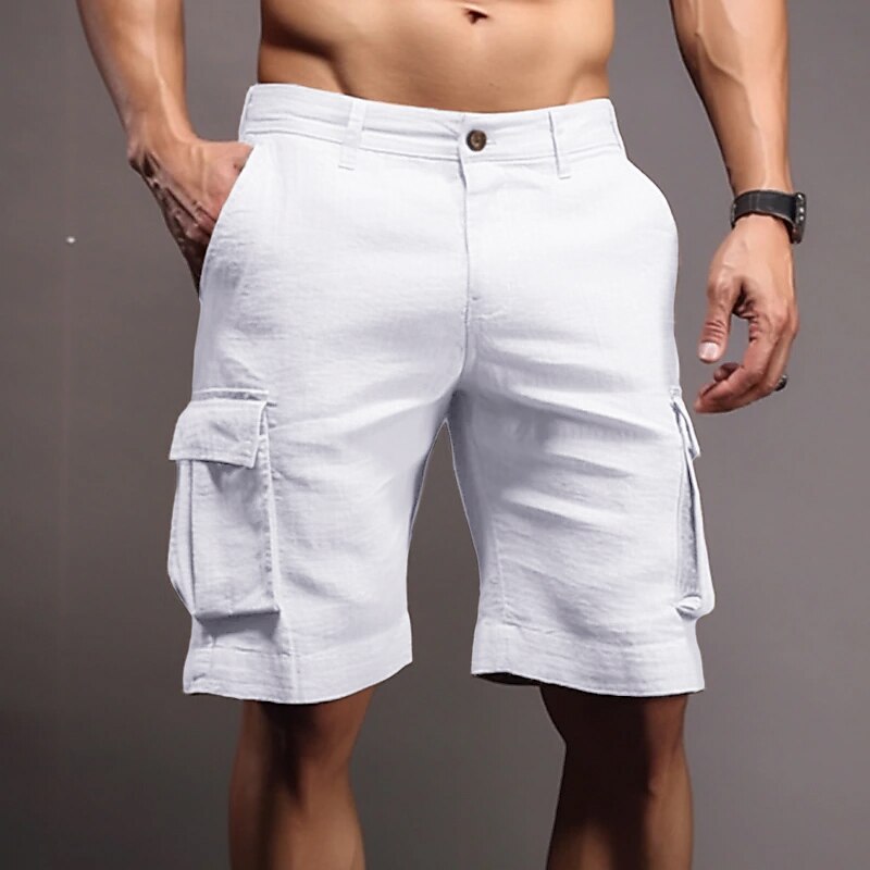 Men's Cargo Shorts Summer Shorts Pocket Plain Comfort Breathable Outdoor Daily Going out Casual Shorts 