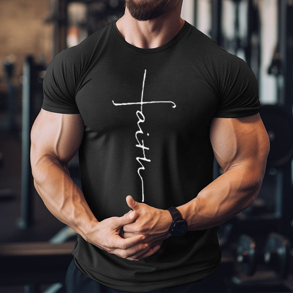 Men's Running Shirt Short Sleeve  Athletic Breathable Moisture Wicking Soft Fitness Gym Workout Running Sportswear