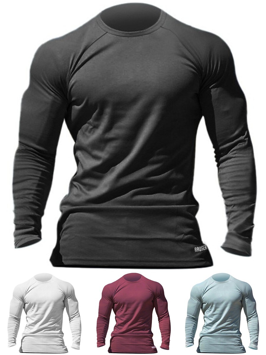 Men's Workout Shirt Running Shirt Long Sleeve Top Athletic Athleisure