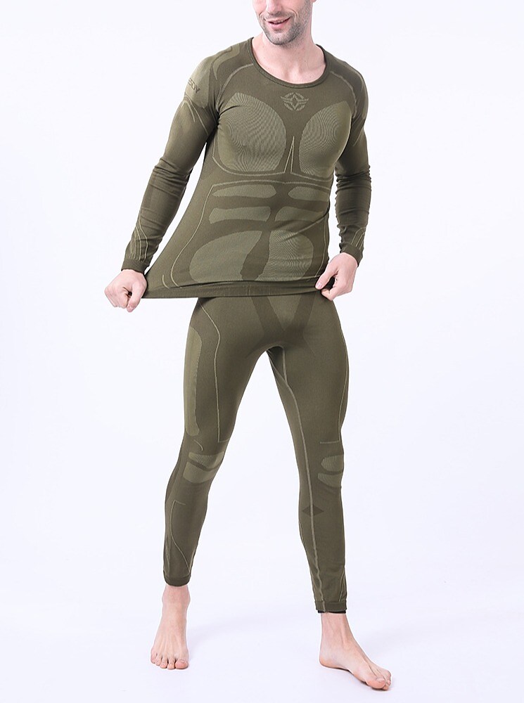 Men's Sport Long Sleeve Quick Dry Breathable Elastic Two Piece