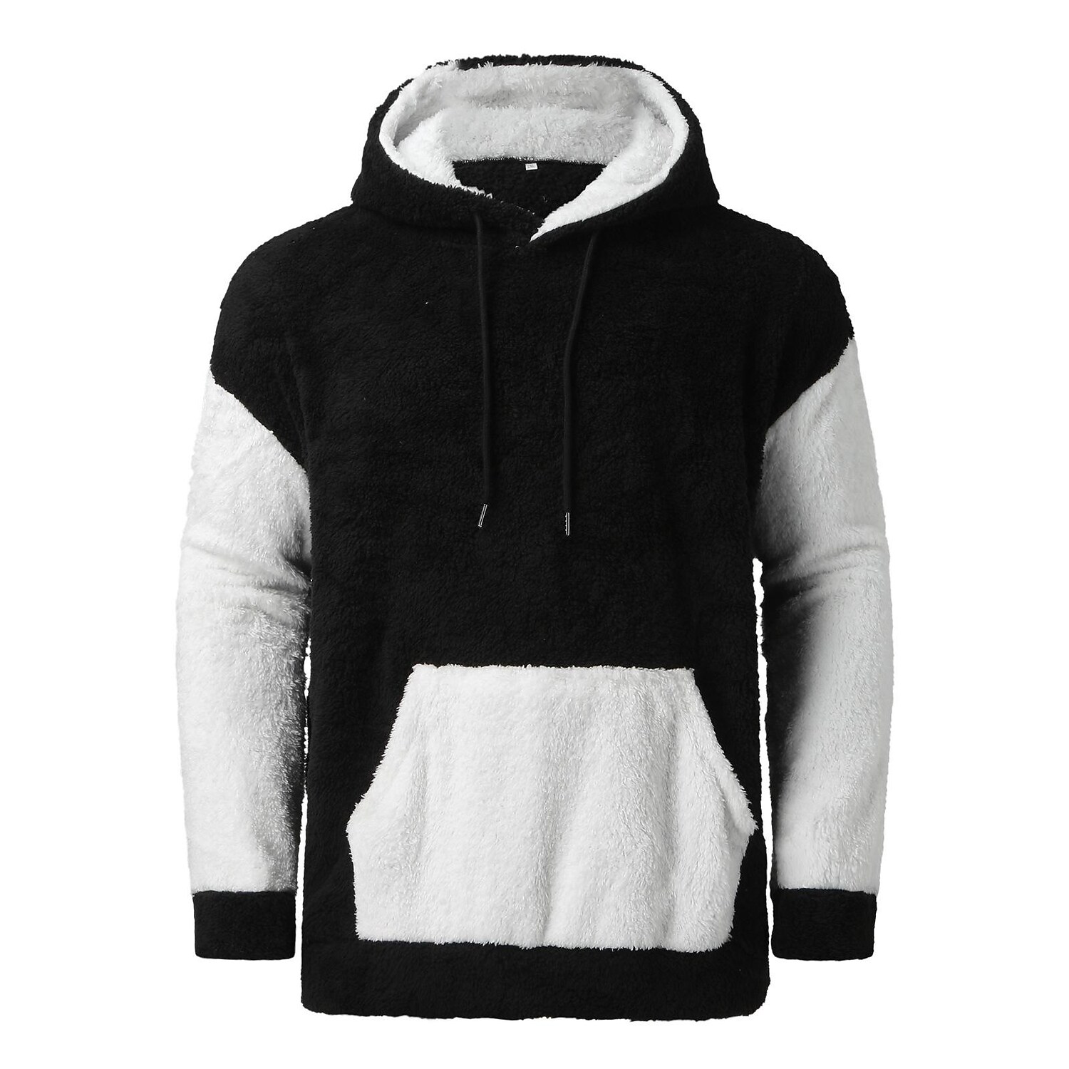 Men's Loose Hooded Double-sided Fleece Drawstring Sweatshirt