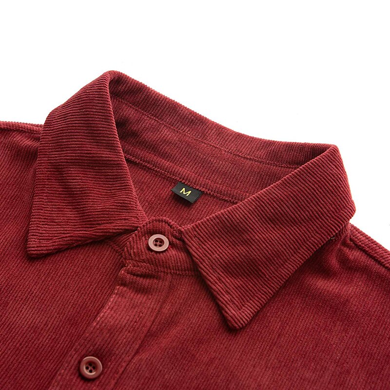 Men's Shirt Jacket Shacket Overshirt Wine Blue Brown Long Sleeve Plain Lapel Outdoor Daily Pocket Shirt 