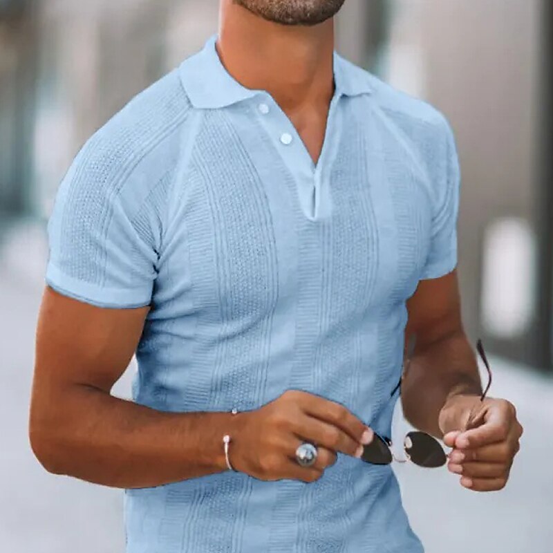 Men's Polo Golf Shirt Outdoor Casual Polo Collar Classic Short Sleeve Streetwear Stylish Plain Summer Top