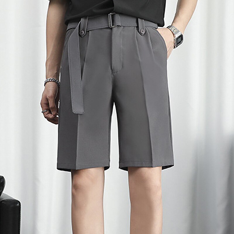 Men's Summer Bermuda Work Shorts Pleated Plain Outdoor Going out Fashion Streetwear Shorts  