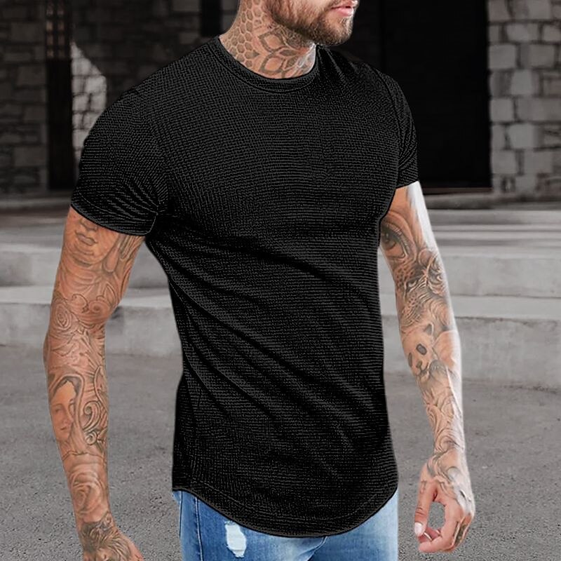 Men's Outdoor Casual Street Vacation Comfortable Breathable Light Plain Short Sleeve Shirt