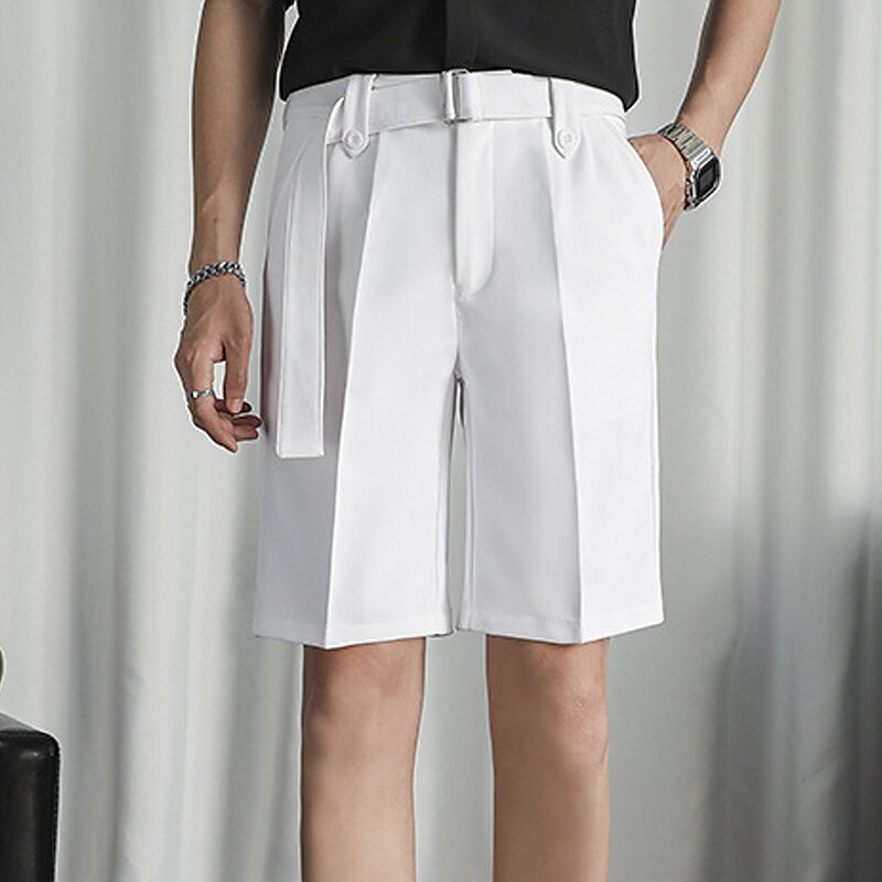 Men's Summer Bermuda Work Shorts Pleated Plain Outdoor Going out Fashion Streetwear Shorts  