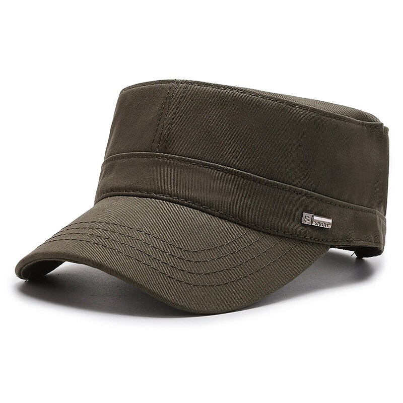 Men's Military Cap Cadet Hat Outdoor Dailywear Pure Color Windproof Br