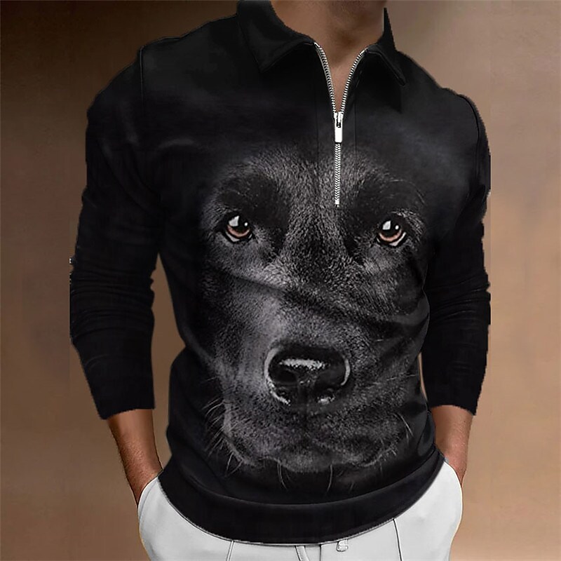 Men's Polo Shirt Golf Shirt Animal Dog Graphic Prints Turndown3D Print