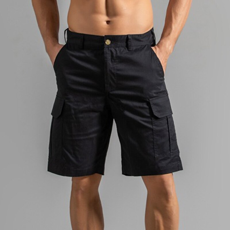 Men's Golf Shorts Breathable With Pockets Soft Shorts Bottoms Regular Fit Solid Color Summer Golf Outdoor Shorts