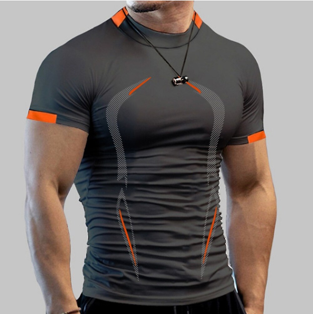 Men's Compression Shirt Short Sleeve Tee Tshirt Athletic Breathable Mo