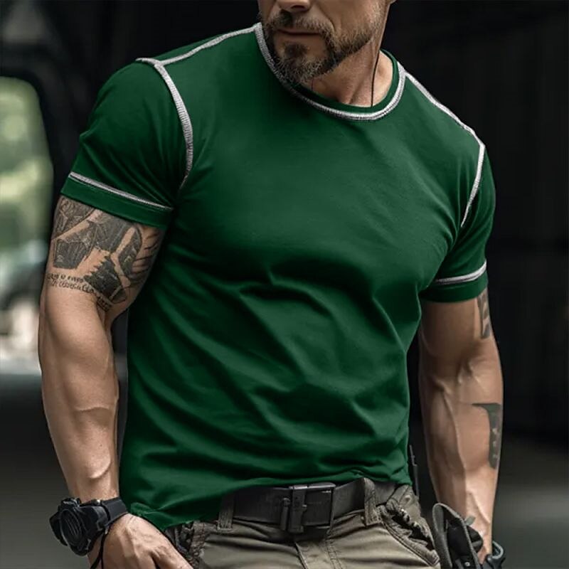 Men's Outdoor Casual Street Fashion Breathable Comfortable Crew Neck P