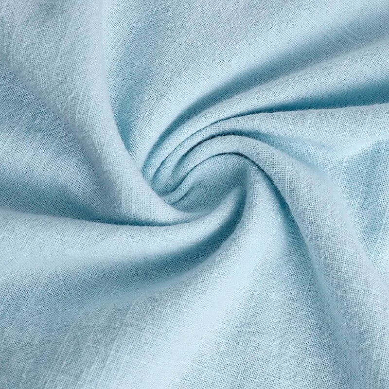 Men's Linen Shirt Popover Shirt Casual Shirt Beach Shirt Black White Pink Long Sleeve Plain Henley Hawaiian Top