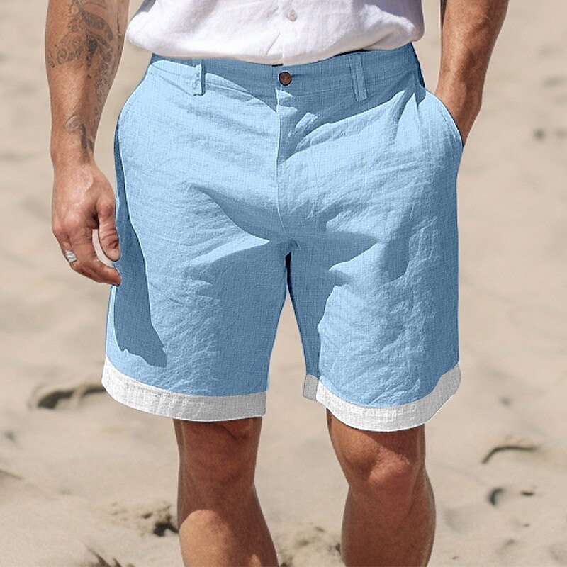 Men's Beach Casual Holiday Fashion Breathable Comfort Elastic Light Plain Shorts
